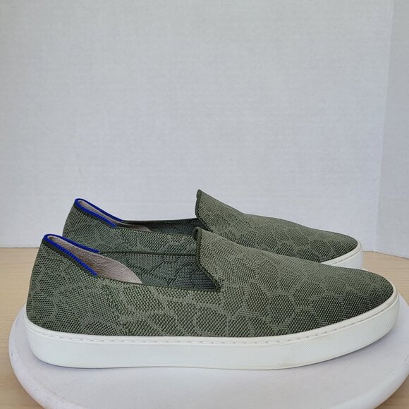 Rothy’s Women's The Original Safari Print Olive Green Slip On Casual Sneaker 12 - Picture 2 of 16
